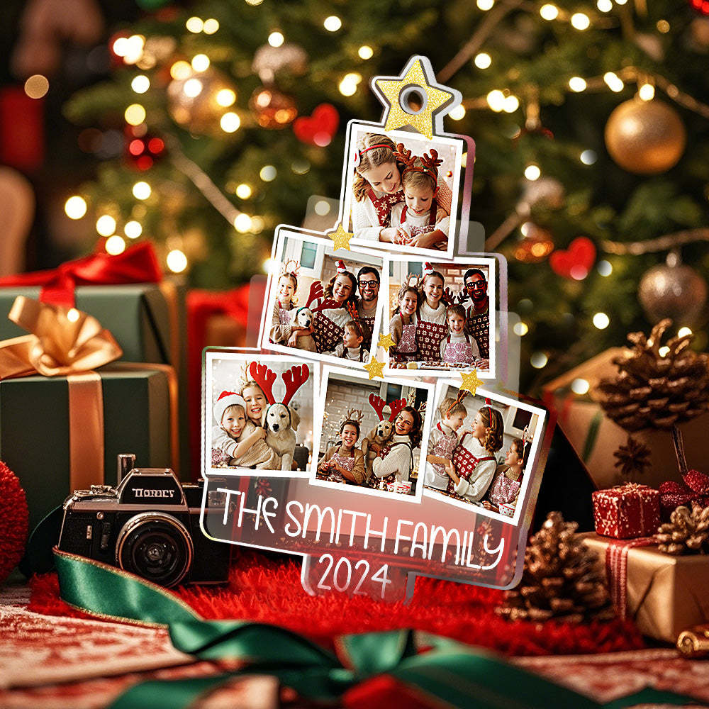 Personalized Photo Christmas Tree Ornament Custom Ornament Christmas Gift for Family -