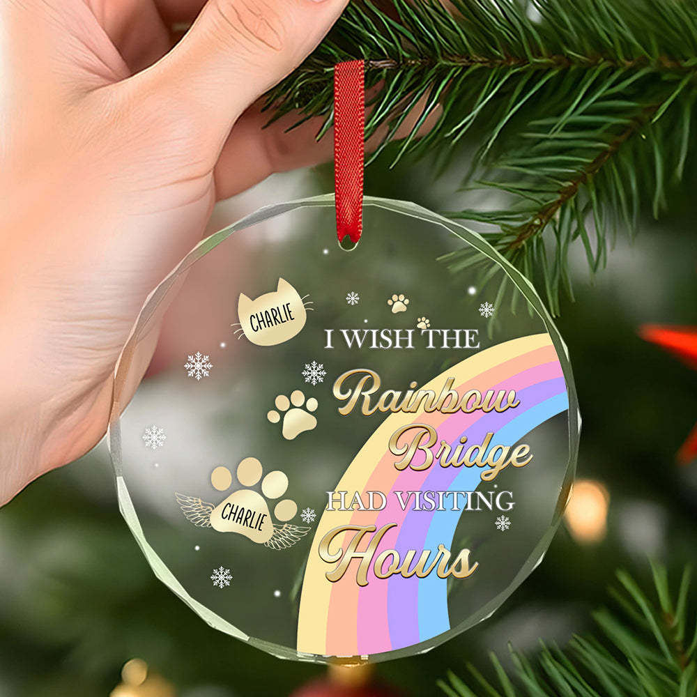 Custom Memorial Ornament I Wish The Rainbow Bridge Had Visiting Hours Ornament Gift for Pet Owners -