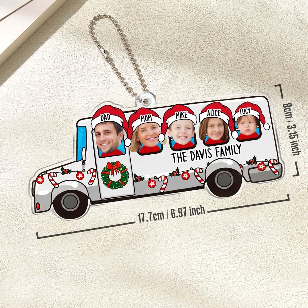 Custom Photo Family Christmas Acrylic Ornament, Personalized Family Name Ornament, Car Ornament, Gift For Christmas Family, Keepsake 2024