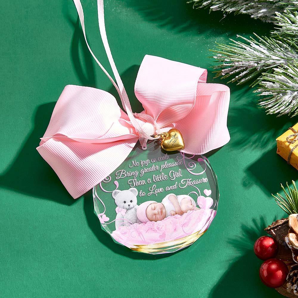 Baby Girl Glass Ornament Personalized Name & Birthdate