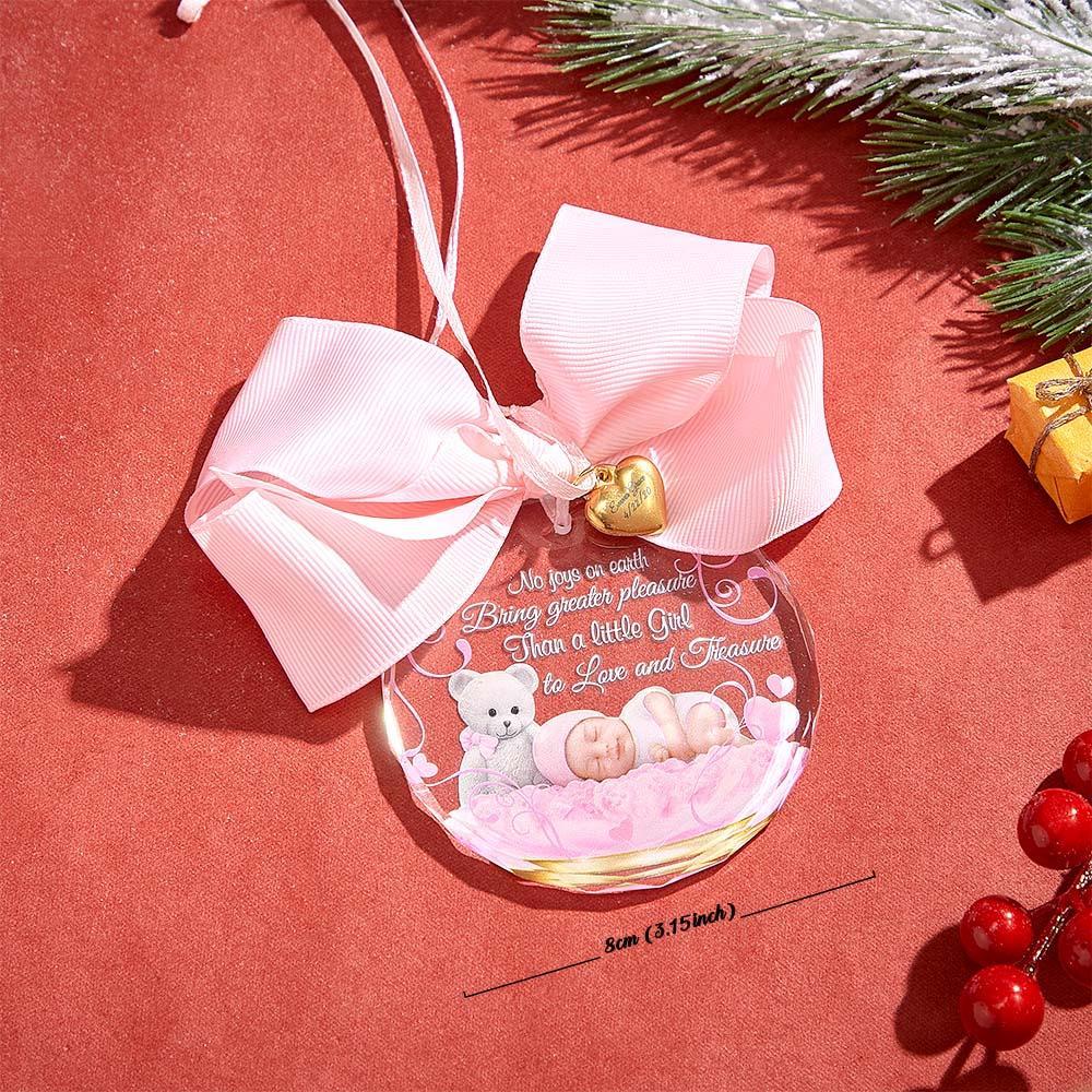 Baby Girl Glass Ornament Personalized Name & Birthdate