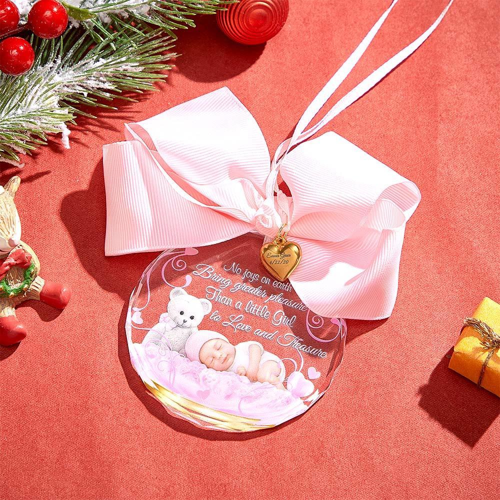 Baby Girl Glass Ornament Personalized Name & Birthdate