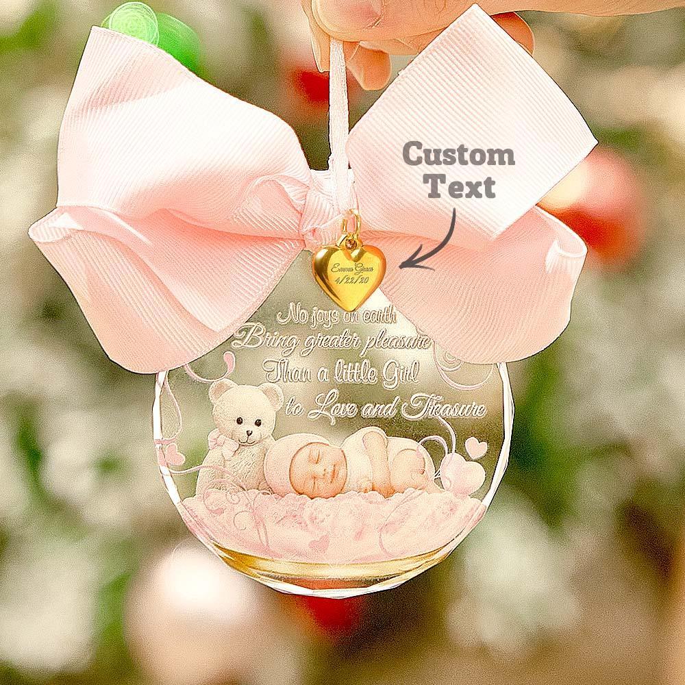 Baby Girl Glass Ornament Personalized Name & Birthdate