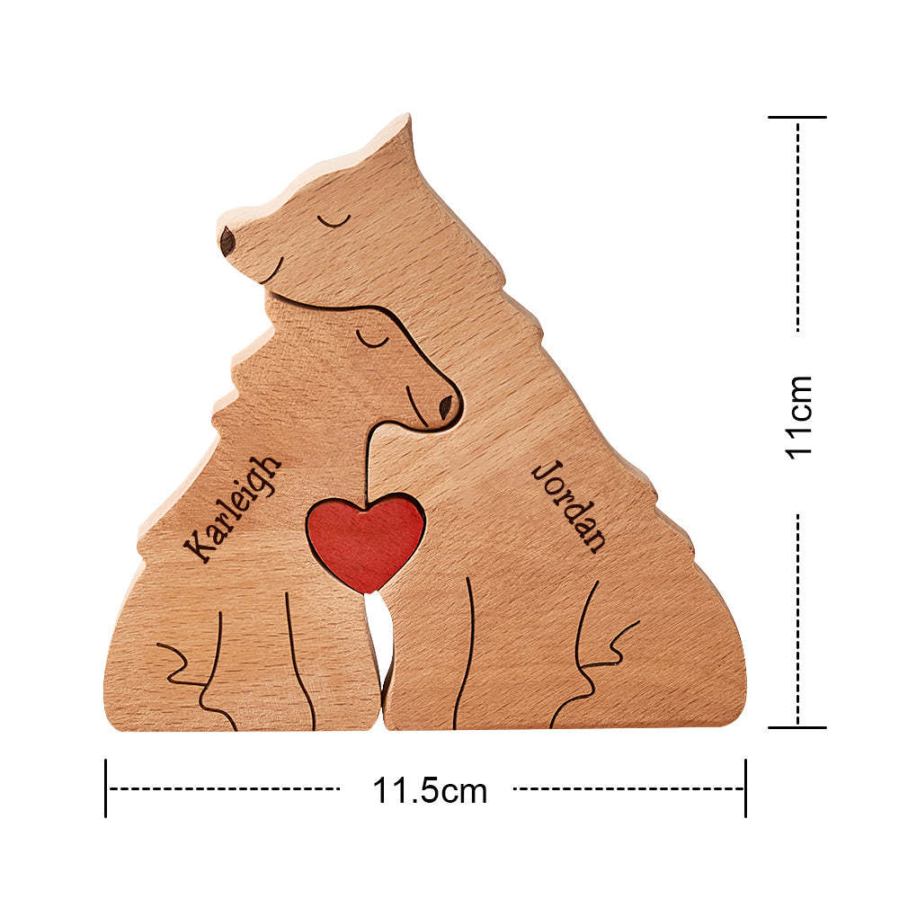 Custom Names Wooden Wolf Family Puzzle Home Decor Christmas Gifts	 - myphotowallet