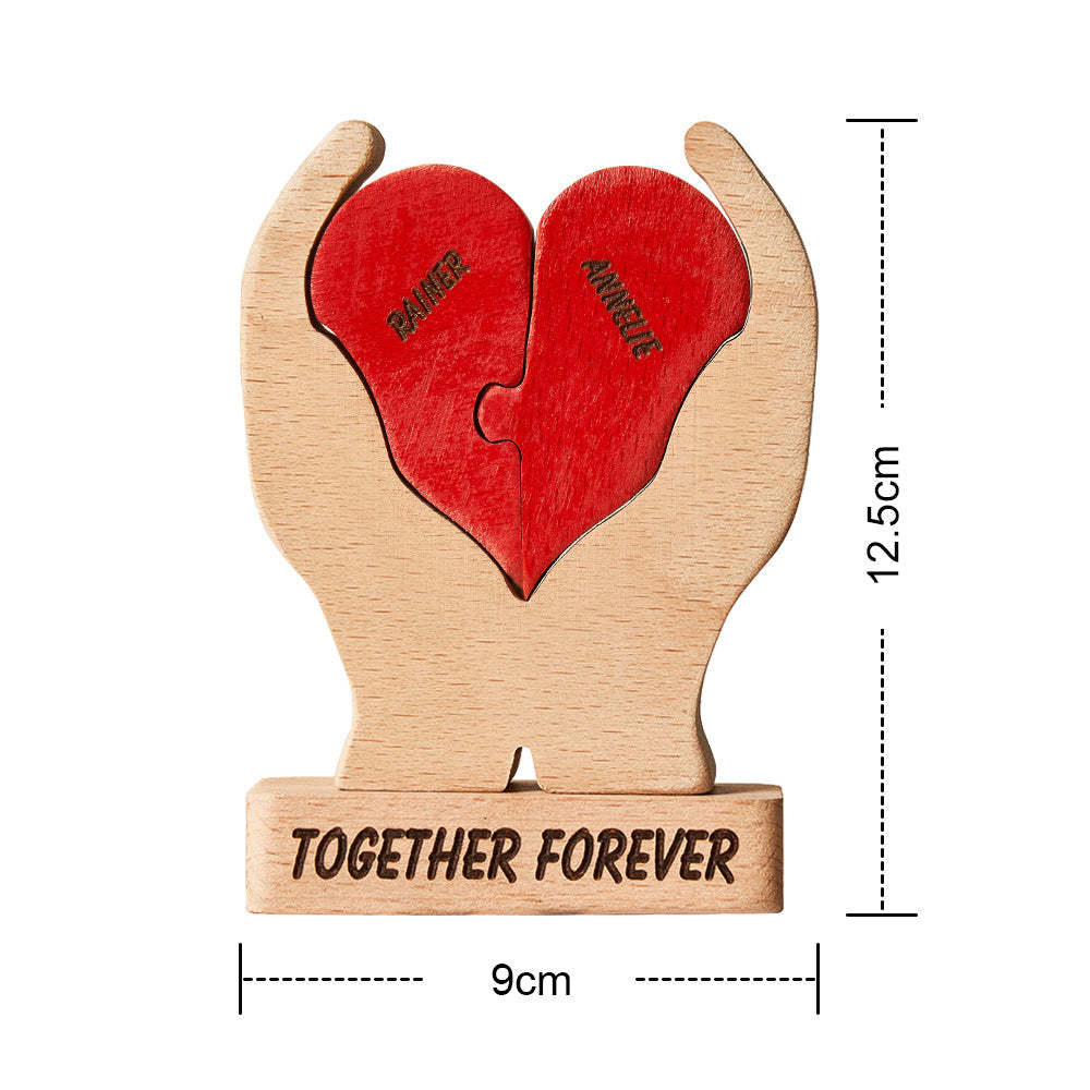 Custom Names Wooden Heart Family Puzzle Home Decor Christmas Gifts - NameNecklace - myphotowallet