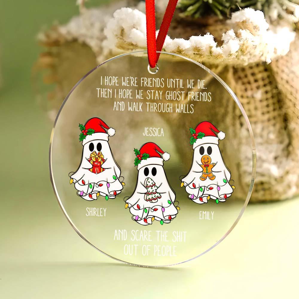Ghost Friends Funny Christmas - Personalized Acrylic Ornament