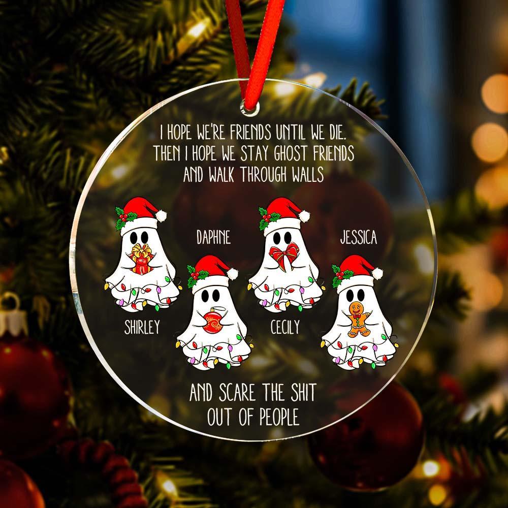 Ghost Friends Funny Christmas - Personalized Acrylic Ornament