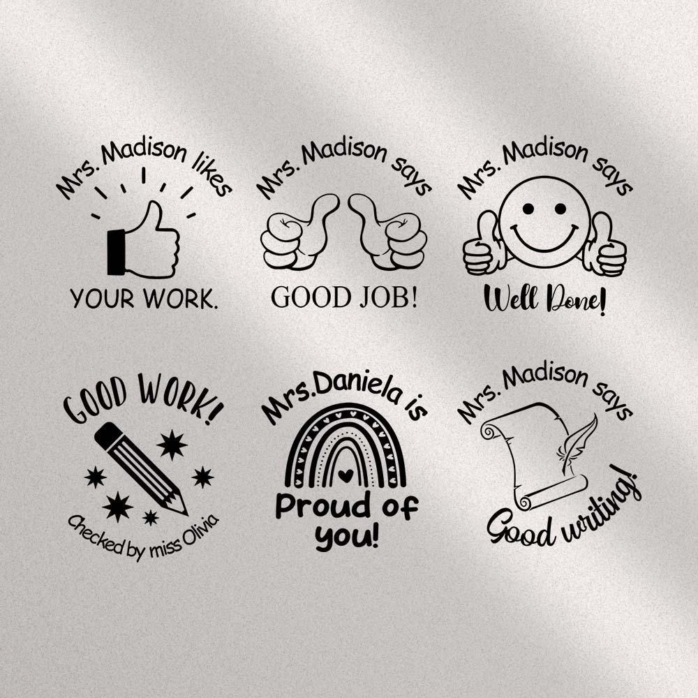 Personalized Teacher Stamp for Grading Custom Teacher Stamps Self Inking Stamp School Stamp Custom classroom Stamp Teacher Stamper Round