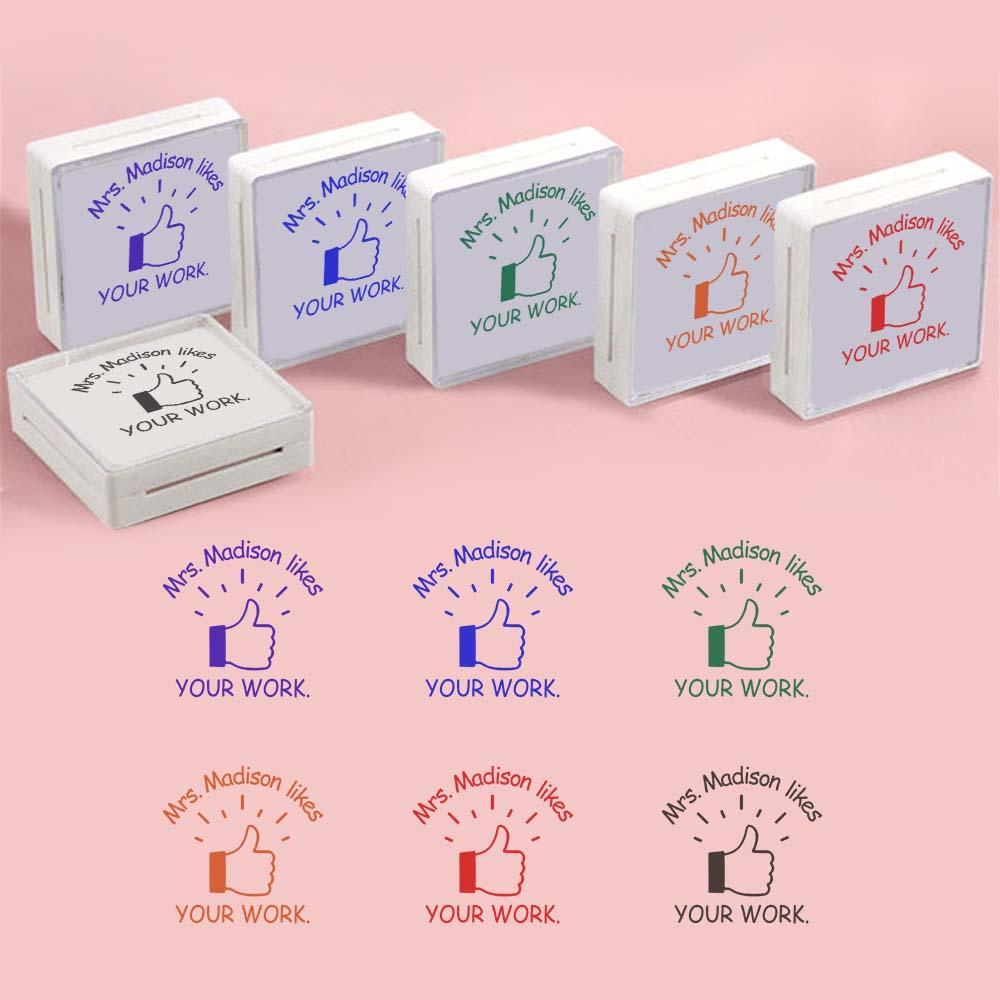 Personalized Teacher Stamp for Grading Custom Teacher Stamps Self Inking Stamp School Stamp Custom classroom Stamp Teacher Stamper Round