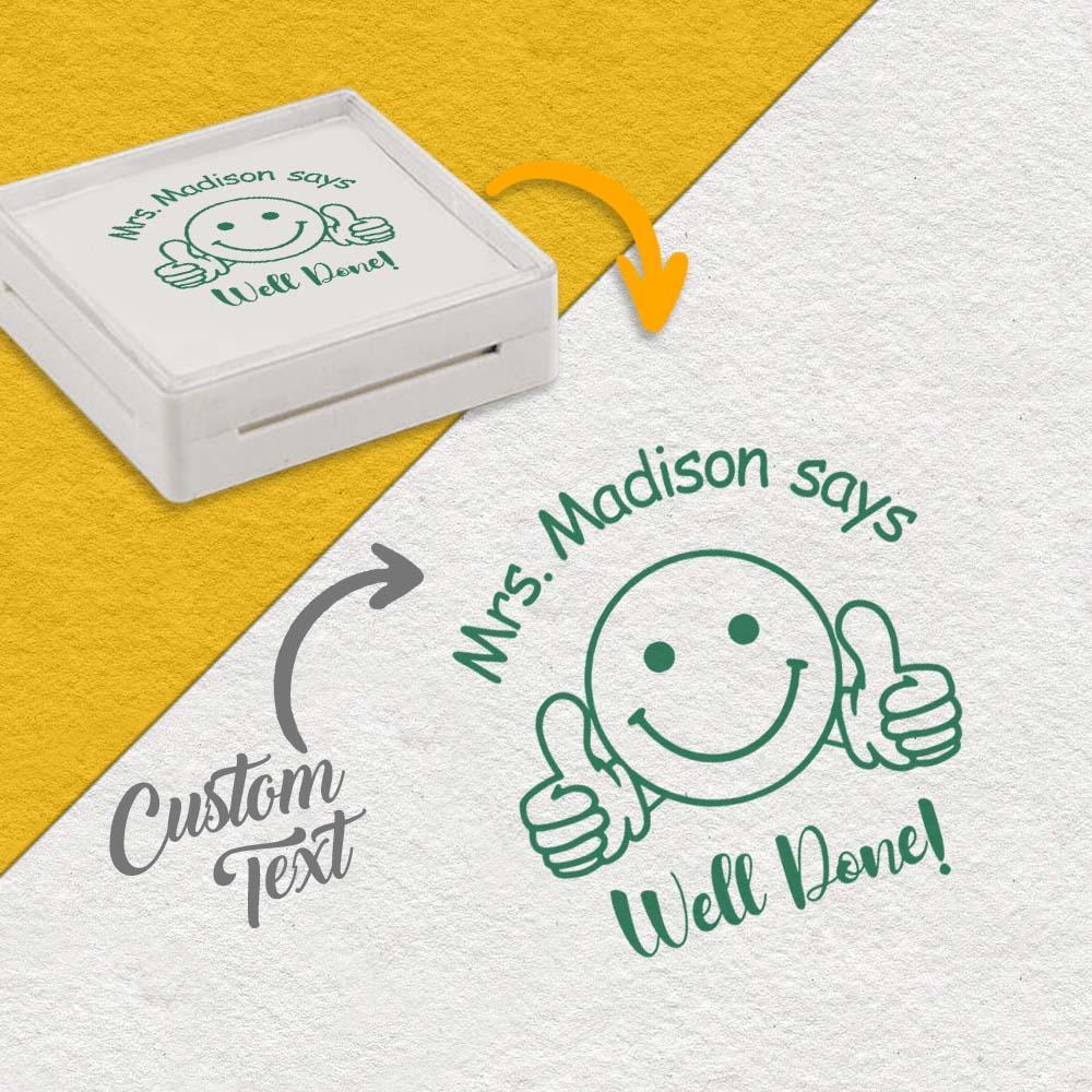Personalized Teacher Stamp for Grading Custom Teacher Stamps Self Inking Stamp School Stamp Custom classroom Stamp Teacher Stamper Round