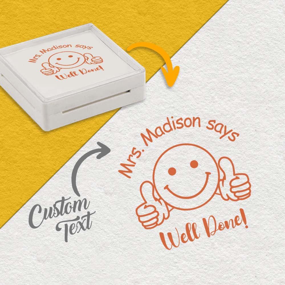 Personalized Teacher Stamp for Grading Custom Teacher Stamps Self Inking Stamp School Stamp Custom classroom Stamp Teacher Stamper Round