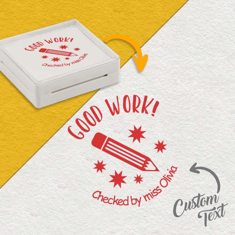 Personalized Teacher Stamp for Grading Custom Teacher Stamps Self Inking Stamp School Stamp Custom classroom Stamp Teacher Stamper Round