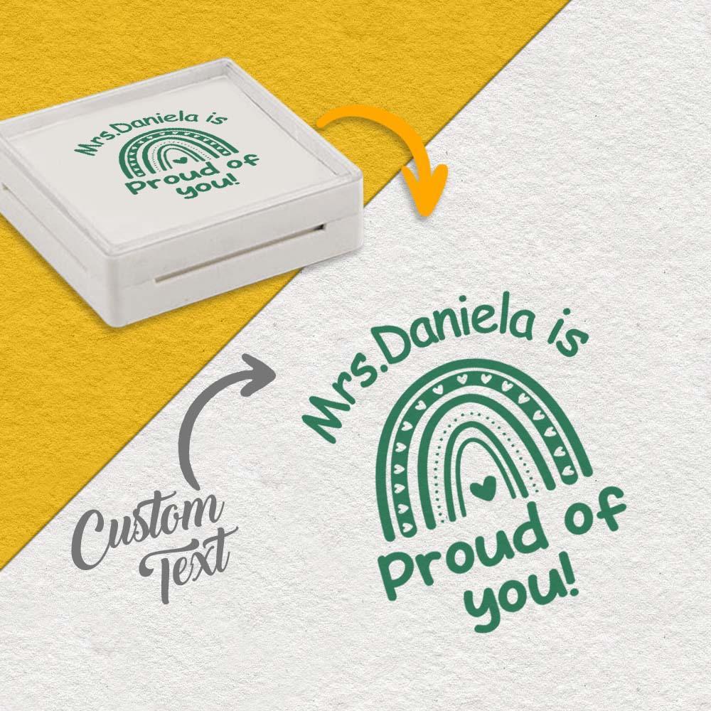 Personalized Teacher Stamp for Grading Custom Teacher Stamps Self Inking Stamp School Stamp Custom classroom Stamp Teacher Stamper Round