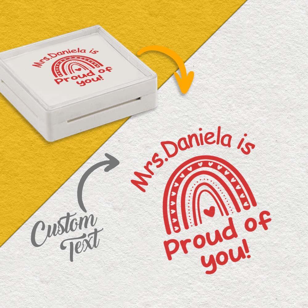 Personalized Teacher Stamp for Grading Custom Teacher Stamps Self Inking Stamp School Stamp Custom classroom Stamp Teacher Stamper Round