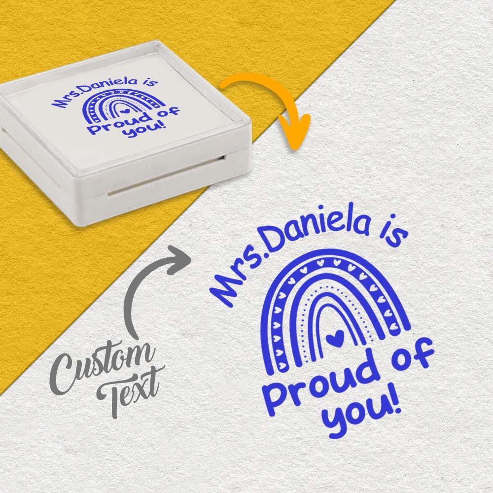 Personalized Teacher Stamp for Grading Custom Teacher Stamps Self Inking Stamp School Stamp Custom classroom Stamp Teacher Stamper Round