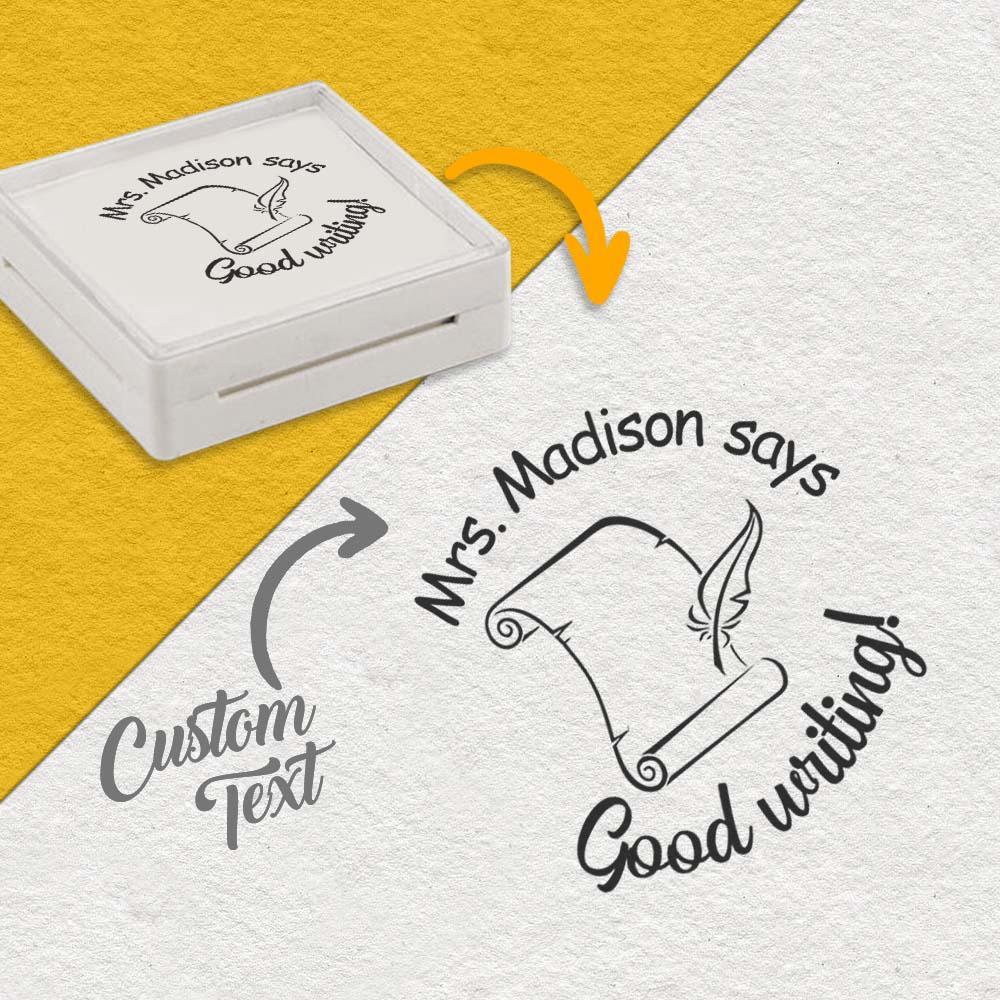 Personalized Teacher Stamp for Grading Custom Teacher Stamps Self Inking Stamp School Stamp Custom classroom Stamp Teacher Stamper Round