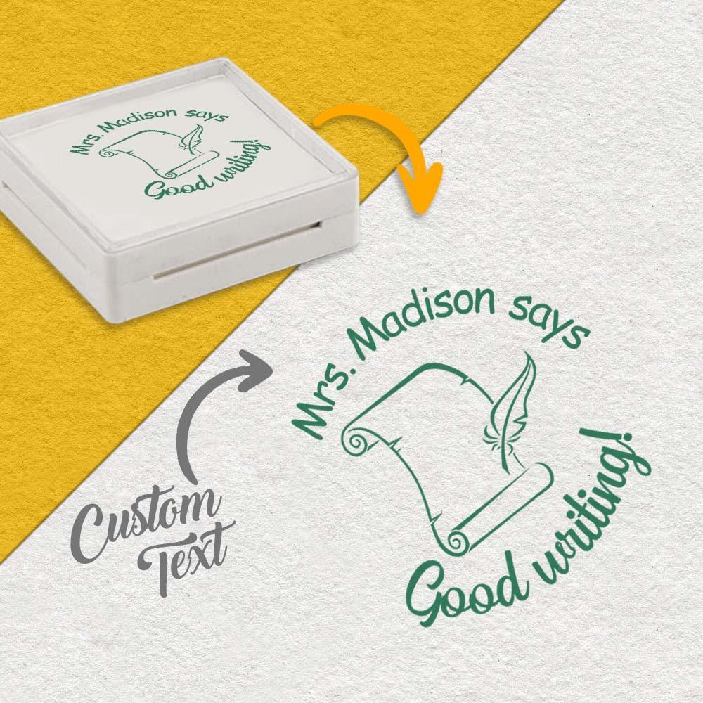 Personalized Teacher Stamp for Grading Custom Teacher Stamps Self Inking Stamp School Stamp Custom classroom Stamp Teacher Stamper Round