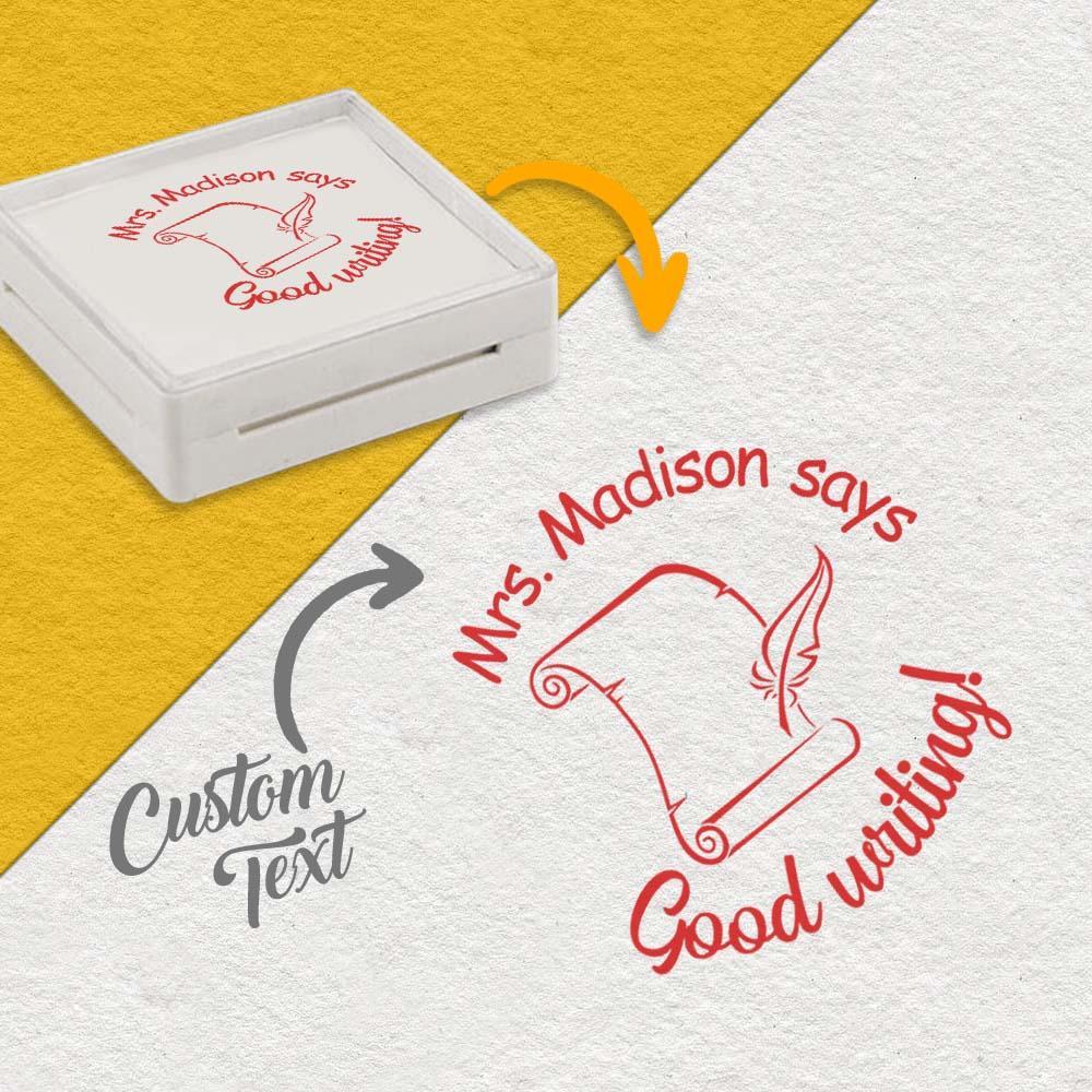Personalized Teacher Stamp for Grading Custom Teacher Stamps Self Inking Stamp School Stamp Custom classroom Stamp Teacher Stamper Round