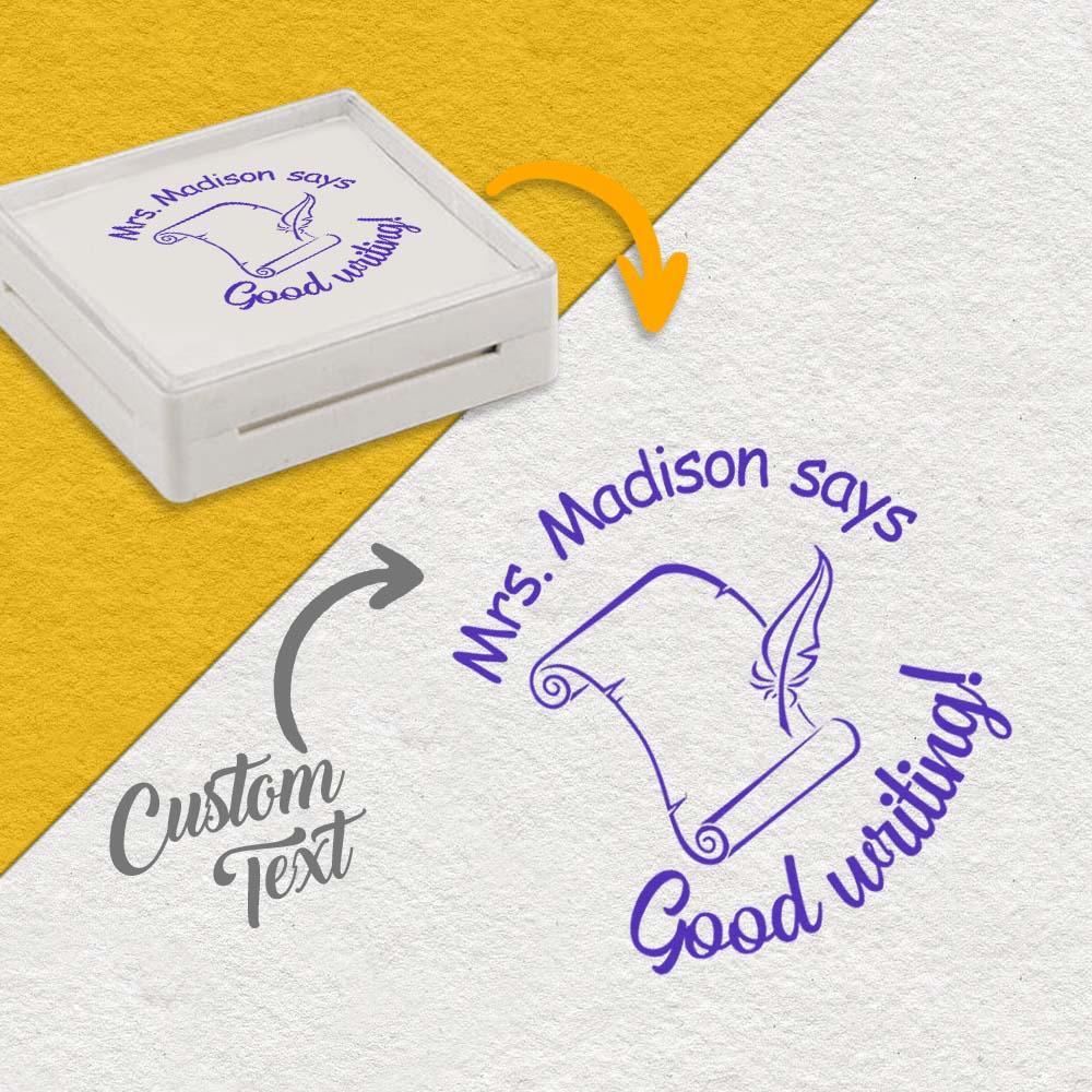 Personalized Teacher Stamp for Grading Custom Teacher Stamps Self Inking Stamp School Stamp Custom classroom Stamp Teacher Stamper Round