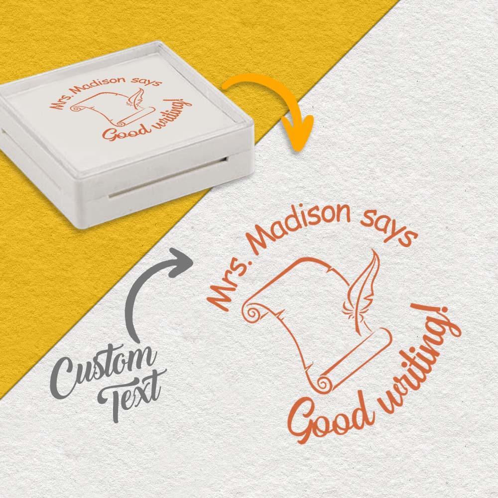 Personalized Teacher Stamp for Grading Custom Teacher Stamps Self Inking Stamp School Stamp Custom classroom Stamp Teacher Stamper Round