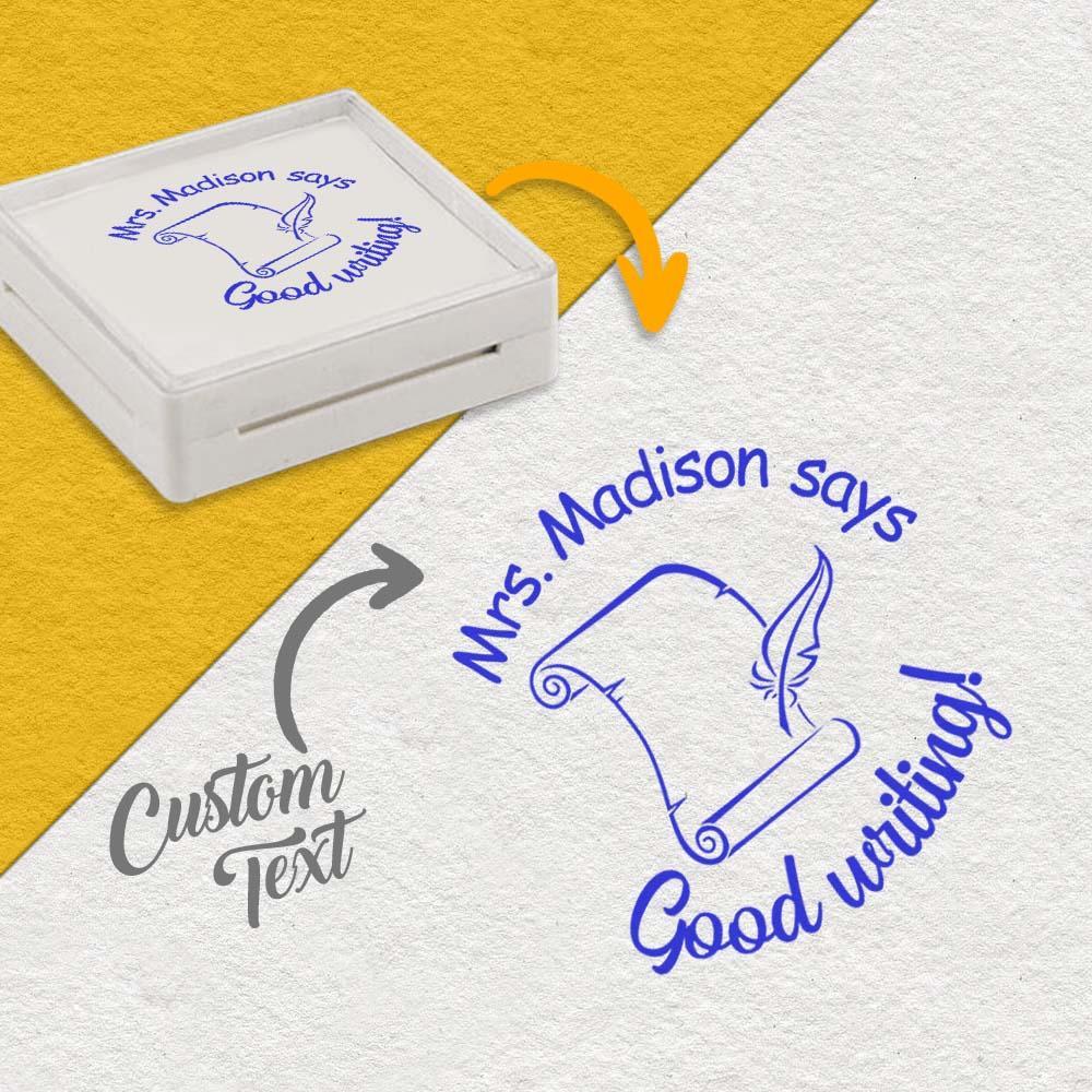 Personalized Teacher Stamp for Grading Custom Teacher Stamps Self Inking Stamp School Stamp Custom classroom Stamp Teacher Stamper Round