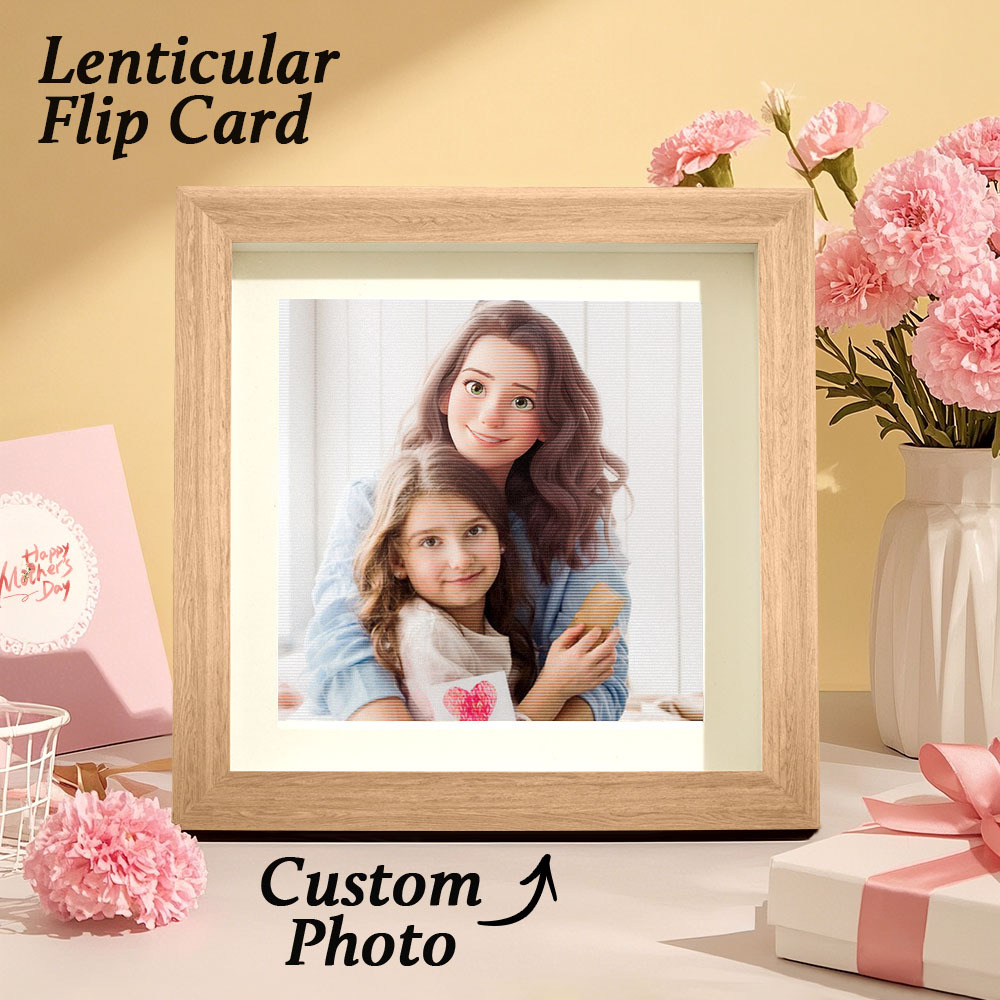 Custom Lenticular Photo Cartoon Frame Gifts for Mom