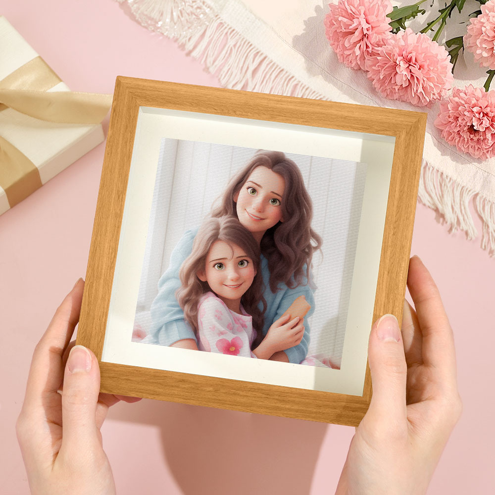 Custom Lenticular Photo Cartoon Frame Gifts for Mom