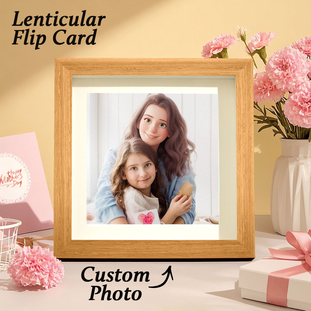 Custom Lenticular Photo Cartoon Frame Gifts for Mom