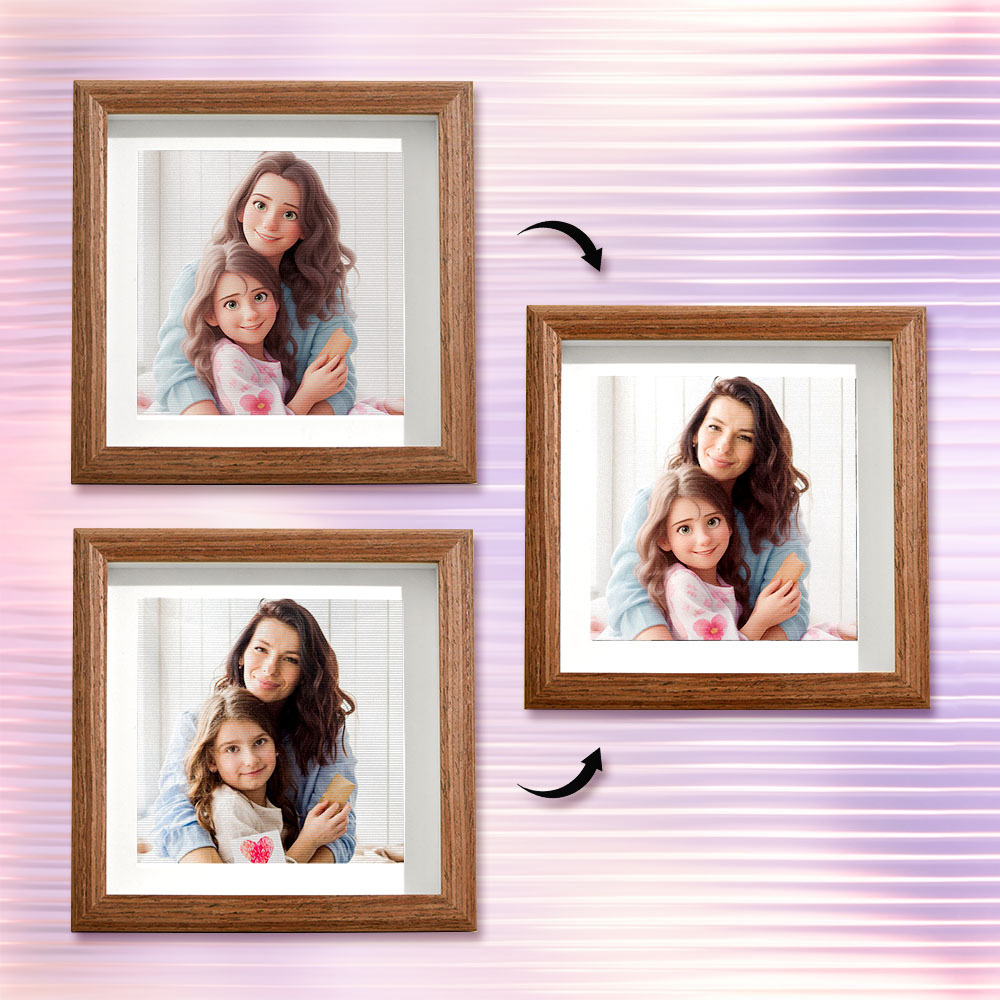 Custom Lenticular Photo Cartoon Frame Gifts for Mom