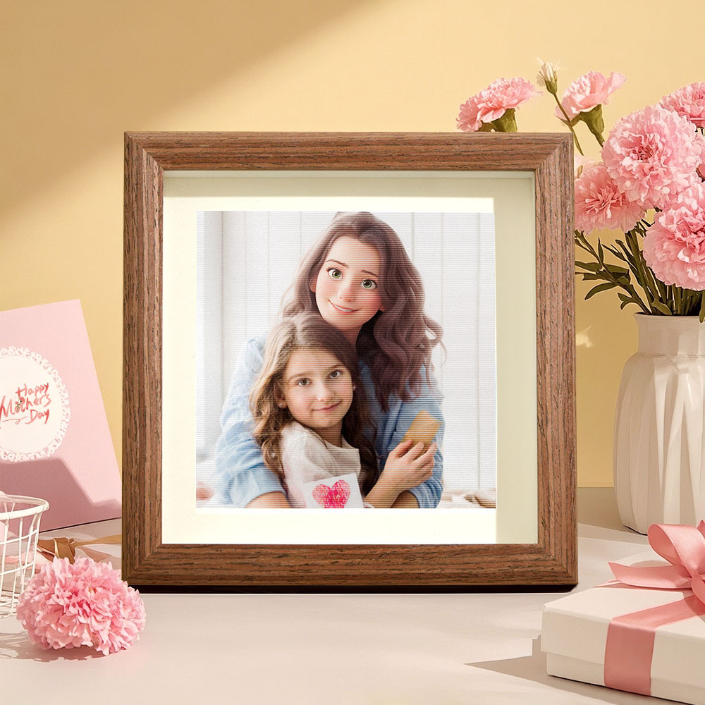 Custom Lenticular Photo Cartoon Frame Gifts for Mom
