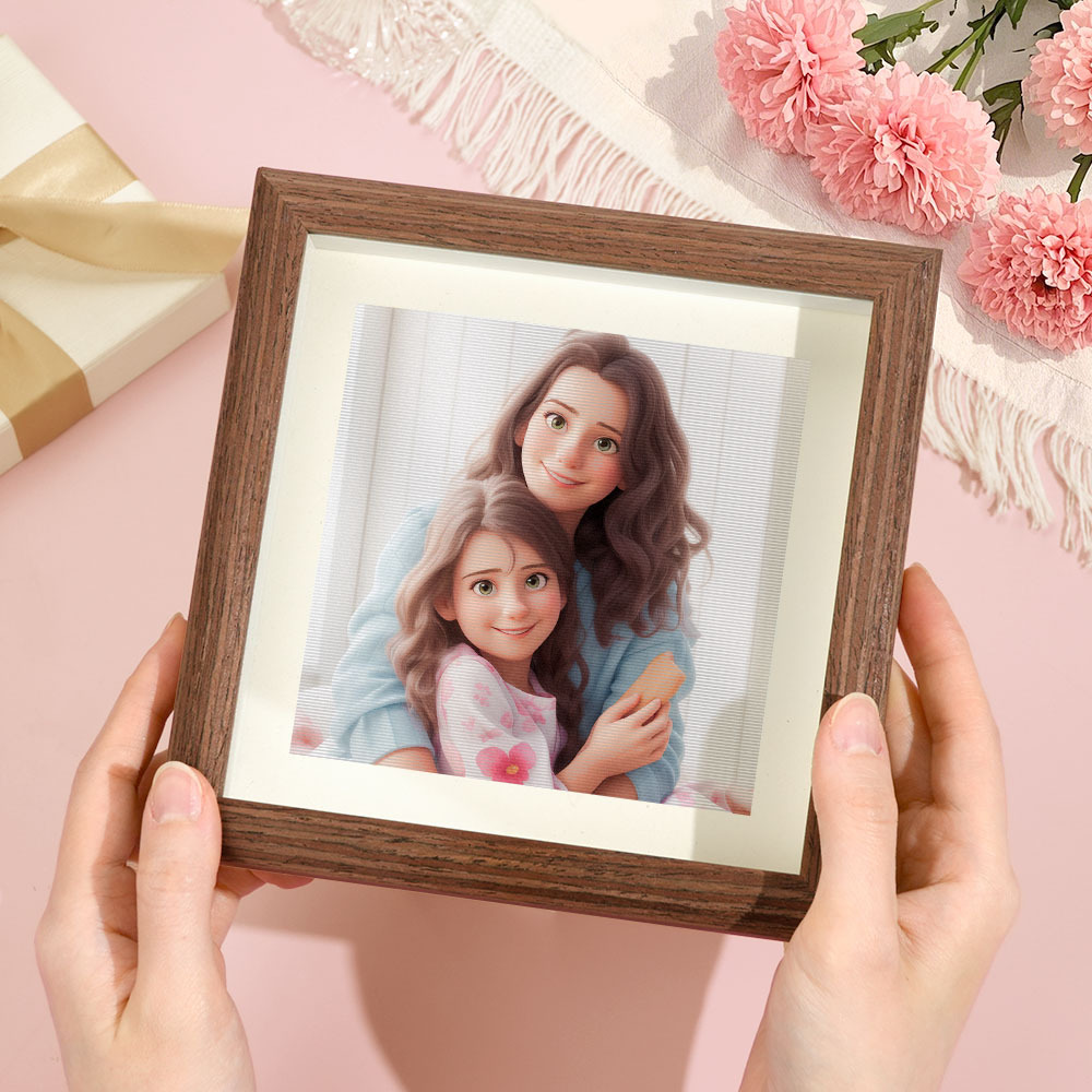 Custom Lenticular Photo Cartoon Frame Gifts for Mom