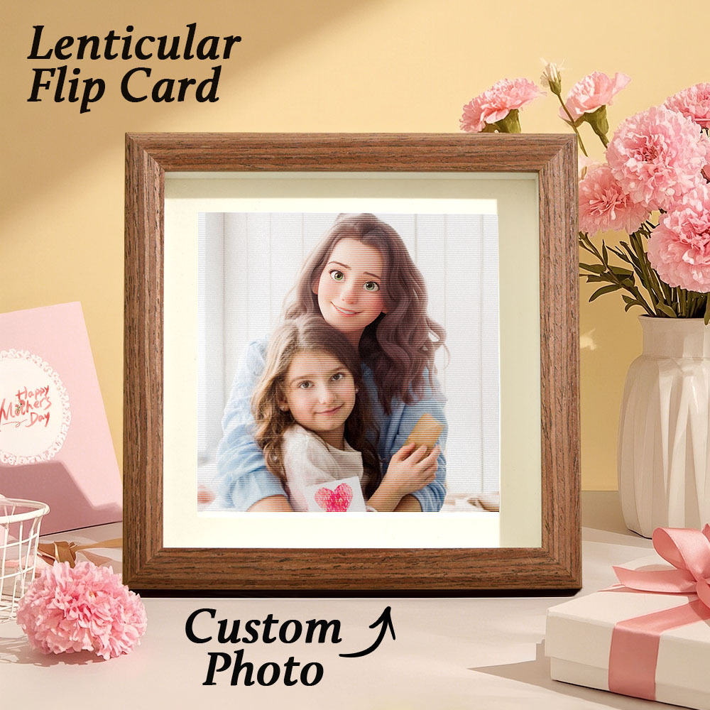 Custom Lenticular Photo Cartoon Frame Gifts for Mom