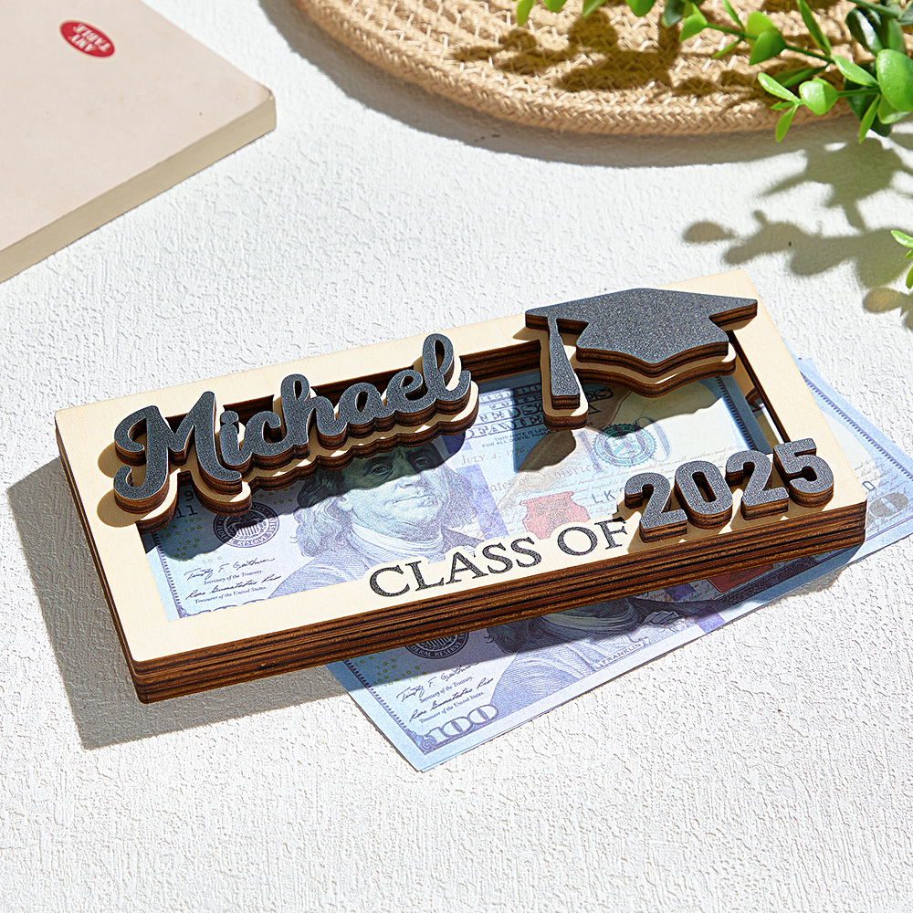 Personalized Graduation 2025 Money Holder Gift, Custom Gift for Grad Student, Gift for High School Senior, Custom Grad Name Cash Holder