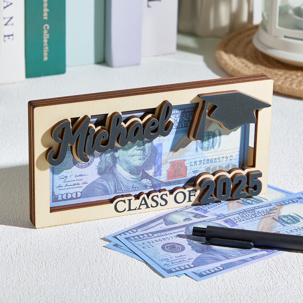 Personalized Graduation 2025 Money Holder Gift, Custom Gift for Grad Student, Gift for High School Senior, Custom Grad Name Cash Holder