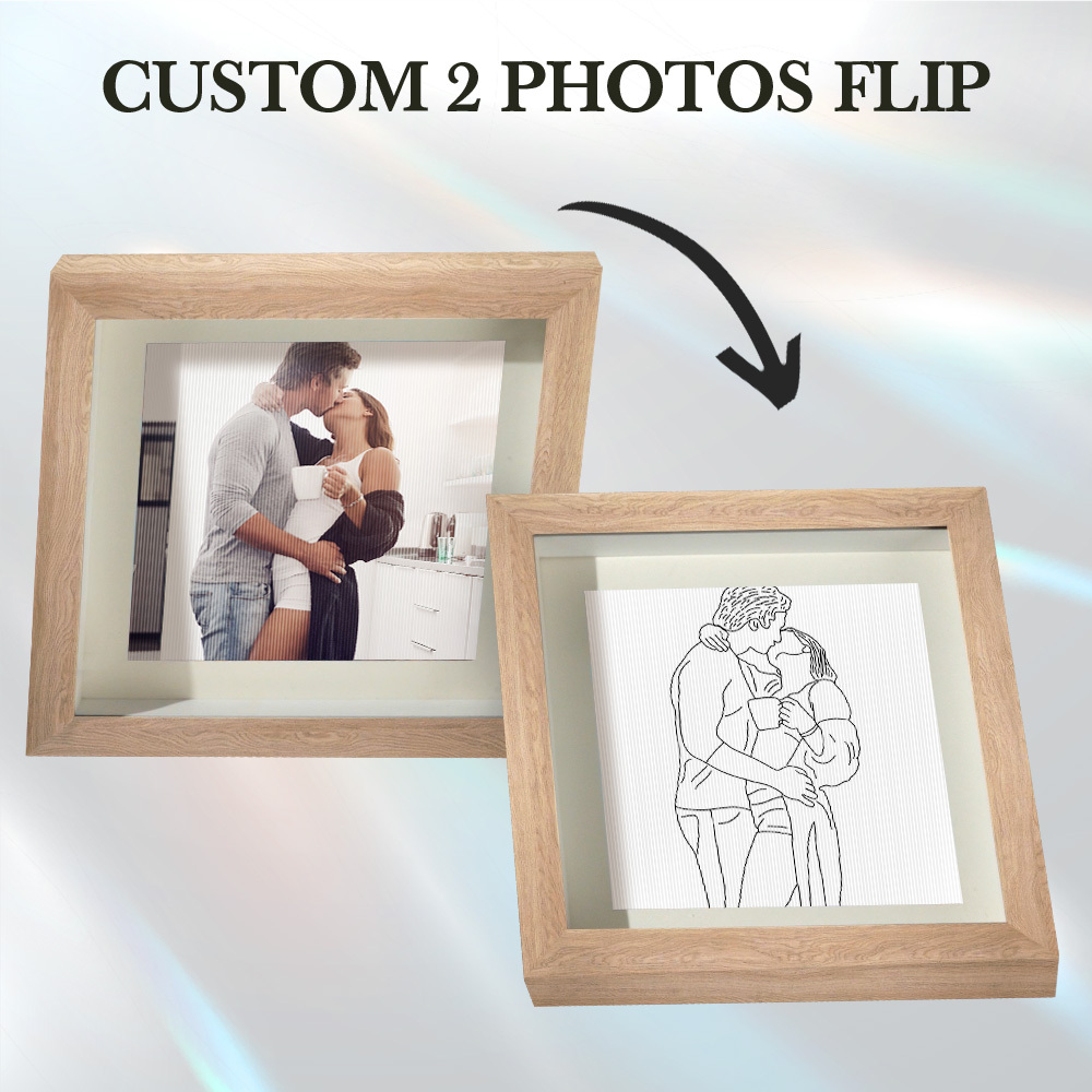 Custom Line Drawing from Photo Lenticular Photo Portrait Frame Gifts