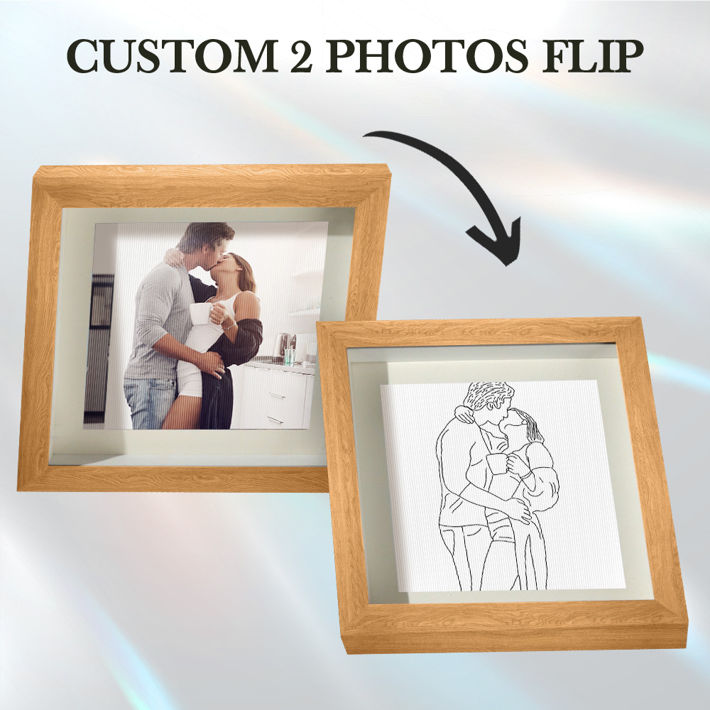 Custom Line Drawing from Photo Lenticular Photo Portrait Frame Gifts