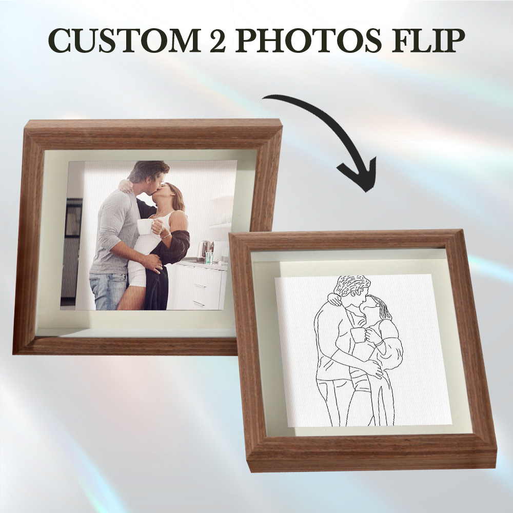 Custom Line Drawing from Photo Lenticular Photo Portrait Frame Gifts