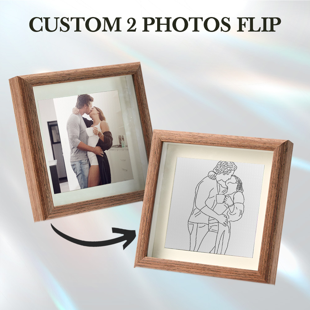 Custom Line Drawing from Photo Lenticular Photo Portrait Frame Gifts