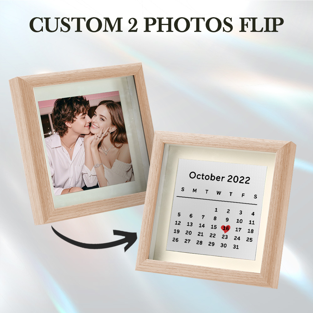 Custom Photo Engraved Calendar Lenticular Photo Portrait Frame Gifts