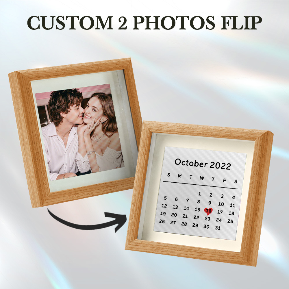 Custom Photo Engraved Calendar Lenticular Photo Portrait Frame Gifts