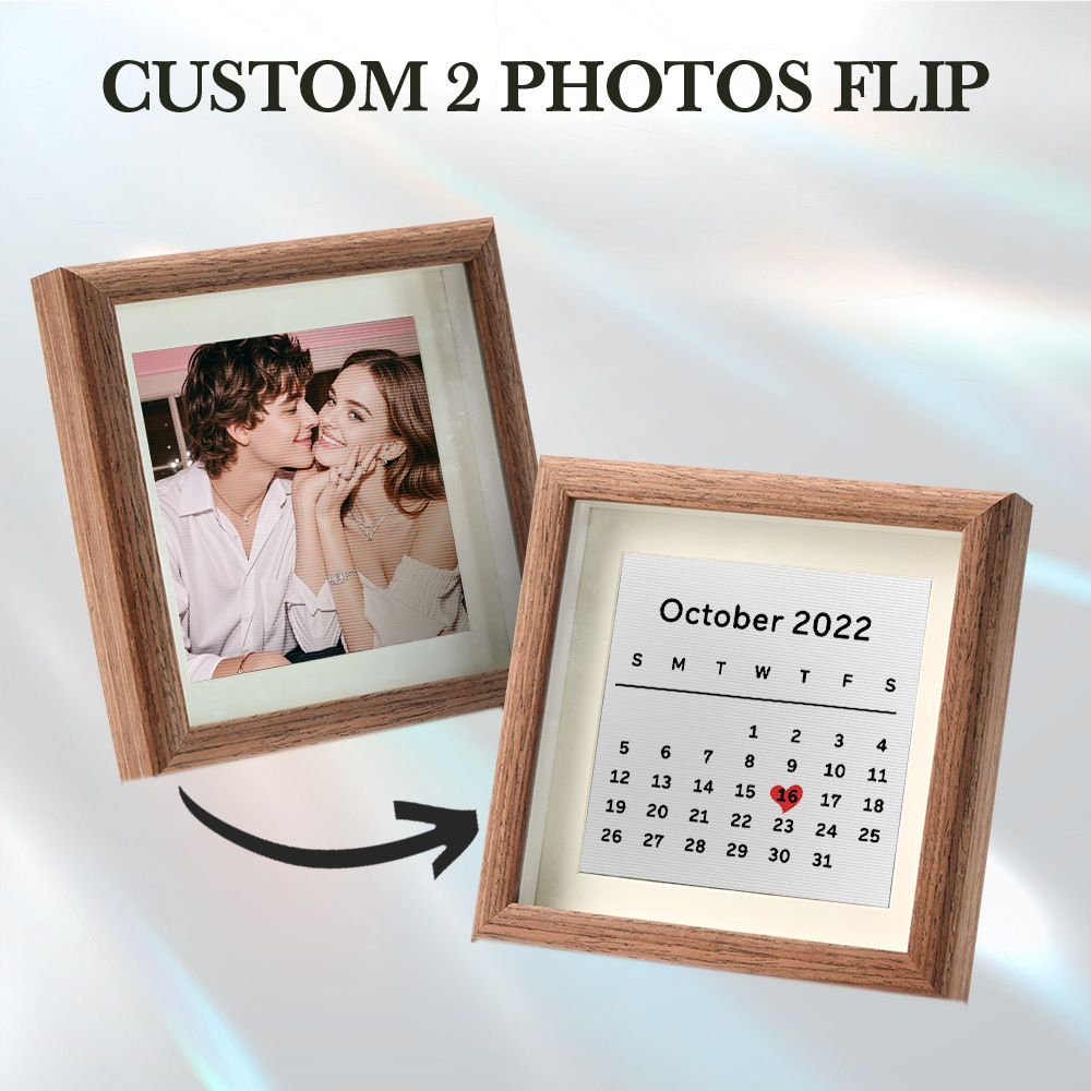 Custom Photo Engraved Calendar Lenticular Photo Portrait Frame Gifts