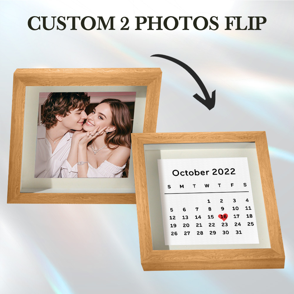 Custom Photo Engraved Calendar Lenticular Photo Portrait Frame Gifts
