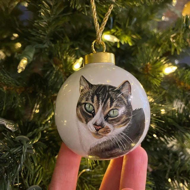 Personalized Pet Face Portrait Ornaments in Artfully Printed Hand-Painted Watercolor Style Custom Christmas Gift -