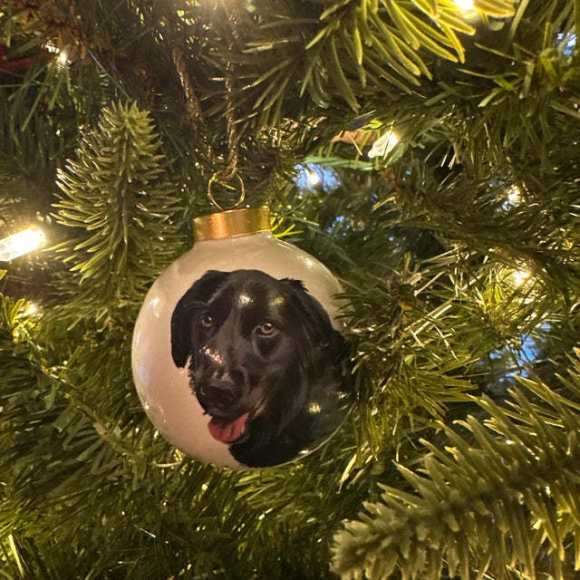 Personalized Pet Face Portrait Ornaments in Artfully Printed Hand-Painted Watercolor Style Custom Christmas Gift -