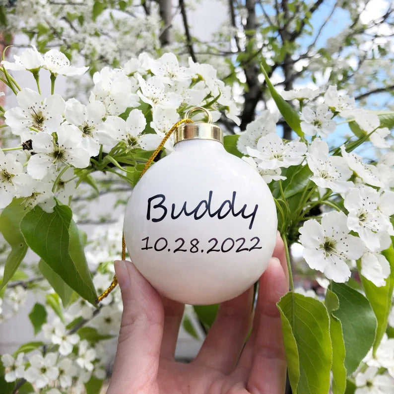 Personalized Pet Face Portrait Ornaments in Artfully Printed Hand-Painted Watercolor Style Custom Christmas Gift