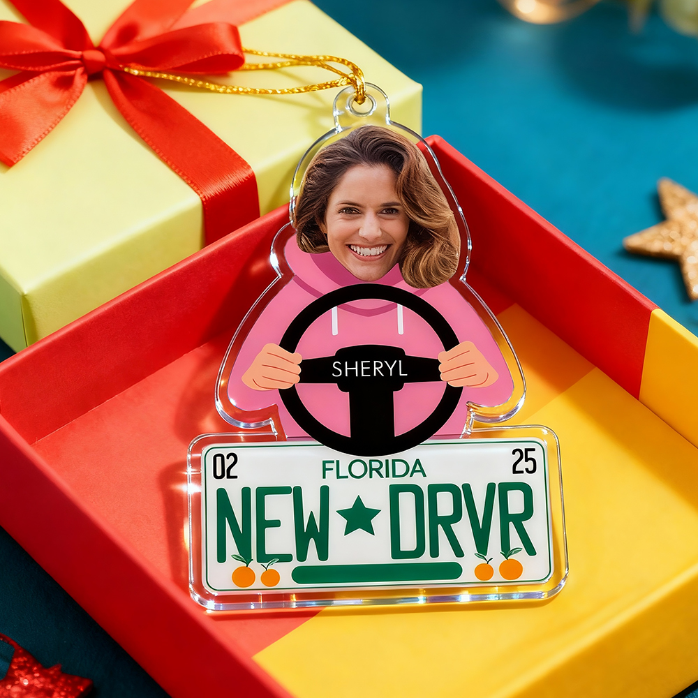 Custom Photo Car Ornament, Personalized Christmas Gift 2025, Couple Acrylic Air Freshener, Customizable Christmas Tree Decoration, Secret Santa Present