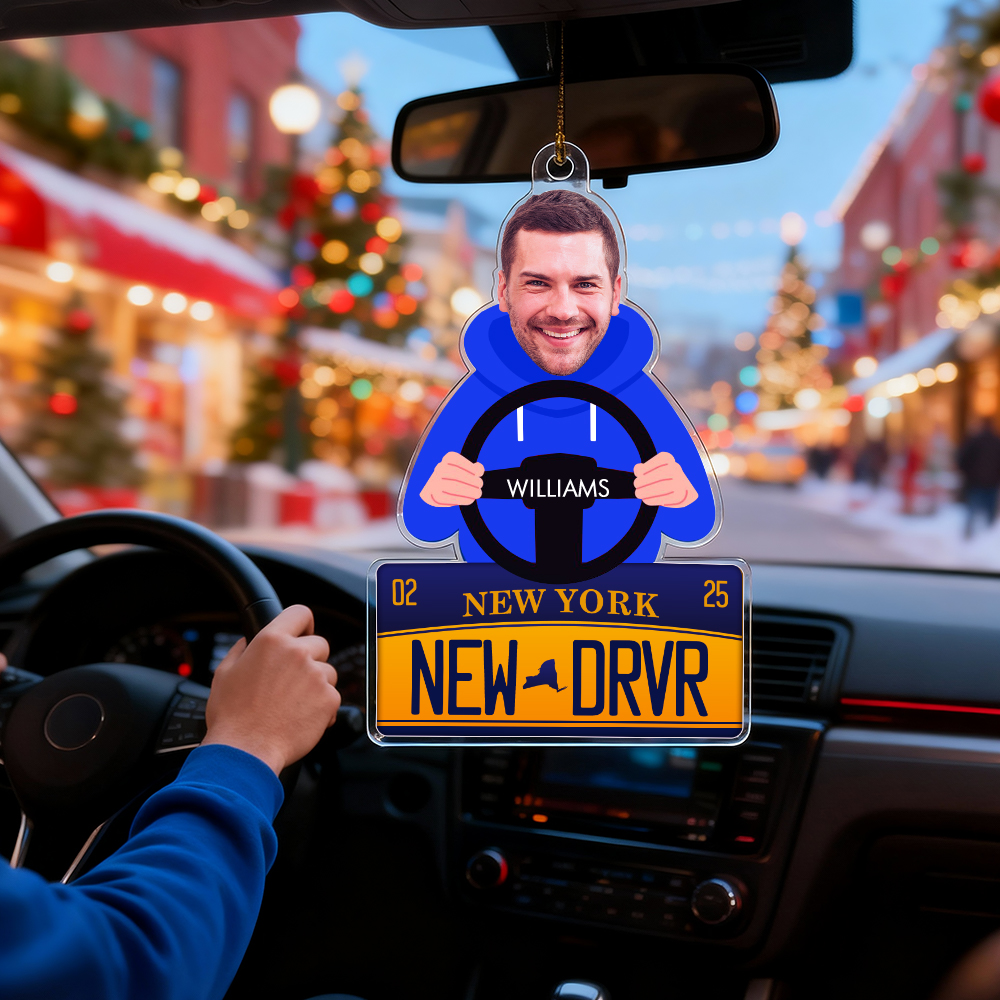 Custom Photo Car Ornament, Personalized Christmas Gift 2025, Couple Acrylic Air Freshener, Customizable Christmas Tree Decoration, Secret Santa Present