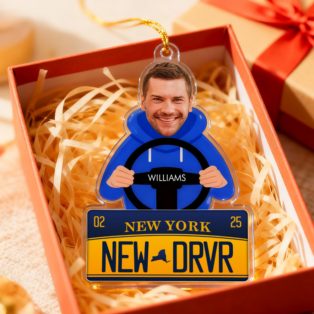 Custom Photo Car Ornament, Personalized Christmas Gift 2025, Couple Acrylic Air Freshener, Customizable Christmas Tree Decoration, Secret Santa Present