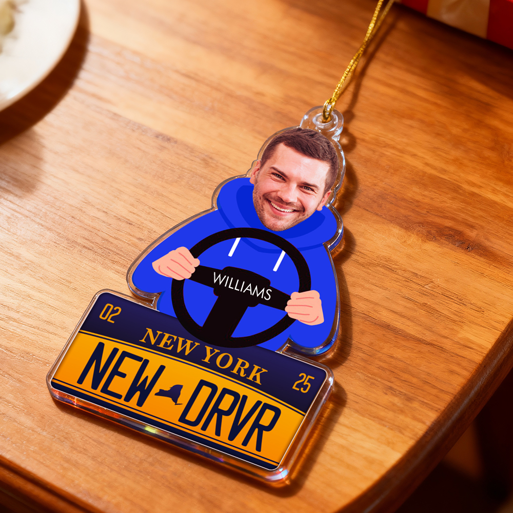 Custom Photo Car Ornament, Personalized Christmas Gift 2025, Couple Acrylic Air Freshener, Customizable Christmas Tree Decoration, Secret Santa Present