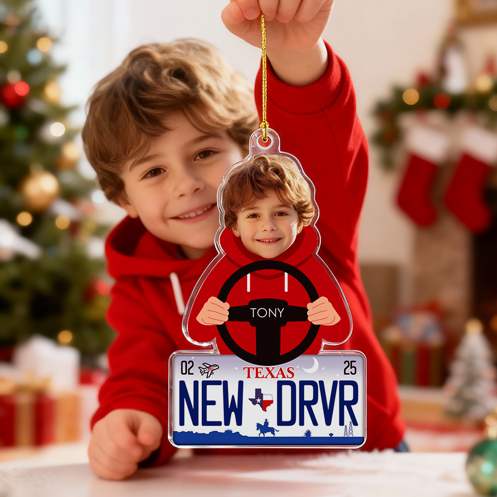Custom Photo Car Ornament, Personalized Christmas Gift 2025, Couple Acrylic Air Freshener, Customizable Christmas Tree Decoration, Secret Santa Present